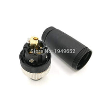 Load image into Gallery viewer, Davitu Connectors - M12 sensor connector waterproof male&amp;female plug screw threaded coupling 4 5 8 Pin A type - (Color: Angle PG7, Pins: 4P, Insert Type: Female Insert)
