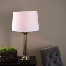 Load image into Gallery viewer, allen + roth 21.5-in Brushed Nickel Electrical Outlet 3-Way Metal Lamp Base
