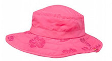 Load image into Gallery viewer, Sun Protection Zone Kids UPF 50+ Safari Sun Hat, Pink Flowers, Uv Sun Protective, Lightweight, Straps, One Size

