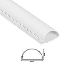 Load image into Gallery viewer, D-Line 788.008UK 1D5025W Maxi Trunking, Decorative TV Cable Tidy, Electrical Wire Cover, Popular Cord Management Solution-50mm (W) x 25mm (H) -White (1-Meter Length), 1-Meter Length
