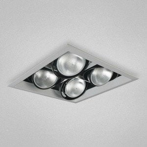 Eurofase TE134B-0N 4-Light PAR30 Recessed Mutiple Square Trim, Platinum