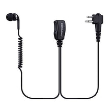 Load image into Gallery viewer, COMMIXC 2-Pack Walkie Talkie Earpiece, 2.5mm/3.5mm 2-Pin in-Ear Walkie Talkie Headset with PTT Mic, Compatible with Motorola Two-Way Radios
