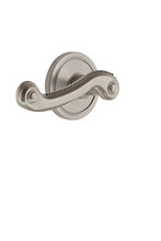 Load image into Gallery viewer, Grandeur 820057 Circulaire Rosette Passage with Newport Lever in Satin Nickel, 2.375 Left-Handed
