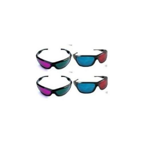 4 Pair 3D Anaglyph Glasses Blue/Red & Green/Red Full Frame