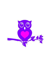 Load image into Gallery viewer, Owl Heart/Decal Is Purple/Pink
