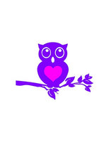 Owl Heart/Decal Is Purple/Pink