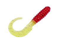 Load image into Gallery viewer, Strike King (MRCG2-187) Mr Crappie Grub 2 Fishing Lure, 187 - Red Chartreuse, 2&quot;, Ribbed Body

