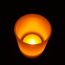 Load image into Gallery viewer, Fortune Products CL-110-12 T-Light in a Votive Steady Light, 2.8&quot; Height, 2&quot; Diameter, Amber LED (Pack of 12)

