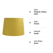 Load image into Gallery viewer, Urbanest French Drum Suede Lampshade, 10-inch by 12-inch by 8.5-inch, Spider Fitter, Mustard
