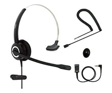 Load image into Gallery viewer, Phone Headset RJ9 Compatible with Grandstream Yealink Snom Phones Mic Noise Cancellation HD Voice Headphone Plus 3.5 mm Adapter
