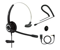 Phone Headset RJ9 Compatible with Grandstream Yealink Snom Phones Mic Noise Cancellation HD Voice Headphone Plus 3.5 mm Adapter