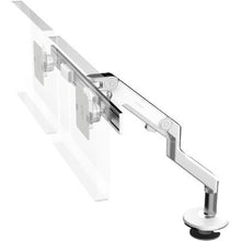 Load image into Gallery viewer, Humanscale M8 Arm with Crossbar Clamp Mount, Polished Aluminum with White Trim
