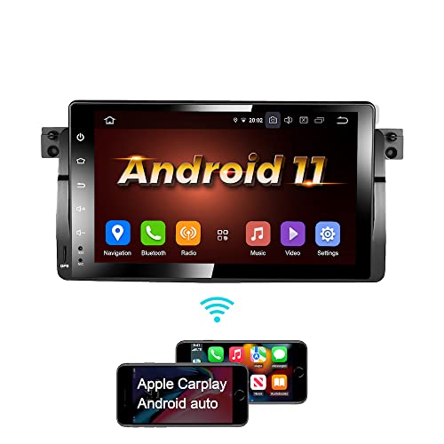 Amaseaudio Android 11 Car Stereo, 1 Din Compatible for BMW E46 3 Series 1999-2004, 9