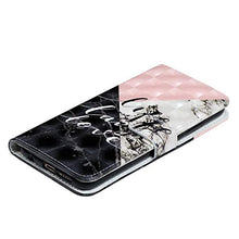 Load image into Gallery viewer, for Huawei P20 Lite Wallet Case with Screen Protector,QFFUN Glitter 3D Marble Pattern [Triangle] Magnetic Closure Kickstand Leather Phone Case with Card Holder Shockproof Protective Flip Cover
