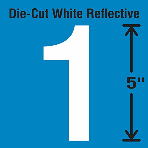 Die-Cut Reflective Number Label, 1, PK5