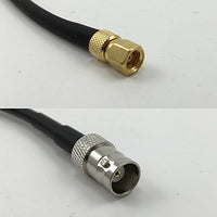 12 inch RG188 SMC FEMALE to BNC FEMALE Pigtail Jumper RF coaxial cable 50ohm Quick USA Shipping