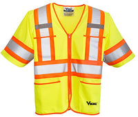 VIKING Class 3 Hi Vis Safety Vest - Durable T Reflective Vest with Vi-Brance Reflective Material; ANSI/ISEA Compliant, Green - 4X-Large