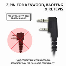 Load image into Gallery viewer, ProMaxPower Two Way Radio Security Surveillance Acoustic Tube Earpiece for Kenwood 2-Pin Retevis H-777 RT1
