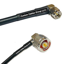 Load image into Gallery viewer, 15 feet RFC195 KSR195 Silver Plated SMA Male Angle to N Male Angle RF Coaxial Cable
