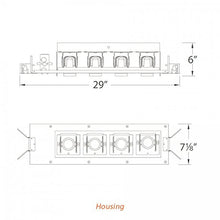 Load image into Gallery viewer, WAC Lighting MT4LD411NE-S927-BK LED Precision Multiple Four Light New Construction IC Rated Housing, 2700K 90CRI Spot Beam, 4, Black
