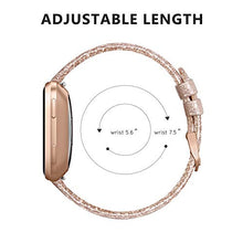 Load image into Gallery viewer, SWEES Leather Bands Compatible with Fitbit Versa 2 / Fitbit Versa Lite &amp; SE/Fitbit Versa, Slim Thin Genuine Leather Replacement Strap for Versa Women (5.5&quot; - 7.9&quot;), Black, Champagne, Rose Gold, Tan

