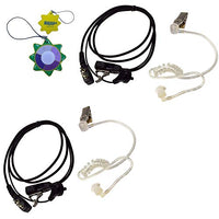 2X HQRP 2 Pin Acoustic Tube Earpiece Headsets Mic Compatible with Yaesu FT-415, FT-416, FT-41R, FT-470 + HQRP UV Meter
