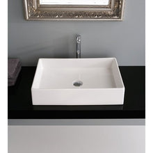 Load image into Gallery viewer, Scarabeo 8031/60-No Hole Teorema Rectangular Ceramic Vessel Sink, White

