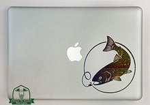Load image into Gallery viewer, Rainbow Trout with Lure Specialty Vinyl Decal Sized to Fit A 17&quot; Laptop - Galaxy Metal Flake
