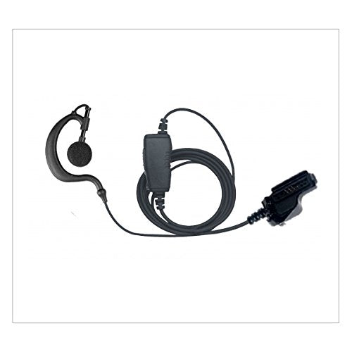 1-Wire Earhook Earpiece Inline PTT for Motorola EF Johnson Radios (See List)