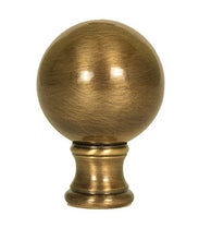Load image into Gallery viewer, Sphere Lamp Finial Antique Brass 1.75&quot;h
