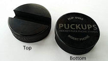 Load image into Gallery viewer, PUCKUPS - The Original Indestructible Hockey Puck Phone Stand - The Best Universal Smartphone Stand Compatible for All iPhone/Samsung/Google/LG Smartphones. Made from a Real Hockey Puck (2 Pack)
