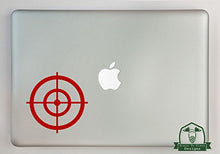 Load image into Gallery viewer, Bullseye Crosshairs Vinyl Decal Sized to Fit A 17&quot; Laptop - Maroon
