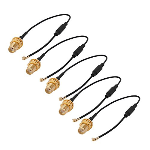 Aexit 5 Pcs Distribution electrical RF1.37 IPEX 1 to SMA Female Connector WiFi Pigtail Cable Antenna 15cm Length for Router