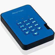 Load image into Gallery viewer, iStorage diskAshur2 SSD 1TB Blue - Secure portable solid state drive - Password protected, dust and water resistant, portable, military grade hardware encryption USB 3.1 IS-DA2-256-SSD-1000-BE
