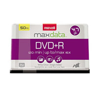Maxell 639013 DVD+R Discs, 4.7GB, 16x, Spindle, Silver, 50/Pack