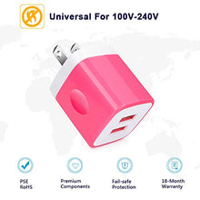 Load image into Gallery viewer, USB Wall Charger,Charger Adapter Charger Block,Double Wall Charger Plug 3Pack 2.1A Dual Port Cube USB Power Adapter Compatible for iPhone 14/13/12/8/7/6 Plus/X,iPad,Samsung Galaxy S5 S6 S7 Edge,Kindle
