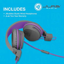 Load image into Gallery viewer, JLab JBuddies Studio Over-Ear Kids Wired Headphones | Toddler Headphones | Kid Safe | Studio Volume Safe | Volume Limiter | Folding | Adjustable | Noise Isolation | with Mic | Graphite / Purple
