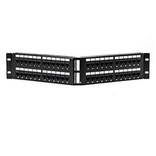 Load image into Gallery viewer, Hellermann Tyton APP110C648 Category 6 Port Angled Patch Panel 48-Port 12-24 Rack Unit Black
