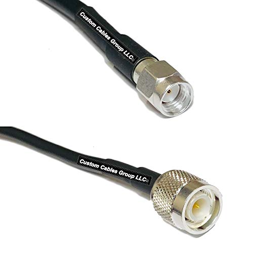 50 feet RFC195 KSR195 Silver Plated RP-SMA Male to TNC Male RF Coaxial Cable