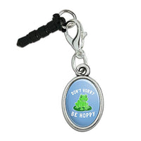 GRAPHICS & MORE Don't Worry Be Hoppy Frog Funny Humor Mobile Cell Phone Headphone Jack Oval Charm fits iPhone iPod Galaxy