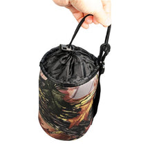 Load image into Gallery viewer, Foto&amp;Tech Extra Padding Easy Drawstring Closure Camouflage Neoprene Camera Lens Pouch Lens Bag Cover Compatible with Canon Nikon Sony Panasonic Fujifilm Olympus Pentax Sigma (Large)
