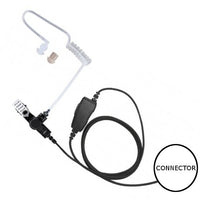 1-Wire Clear Tube Fiber Cord Earpiece Mic for Motorola EX GL GP PRO Series (3 Year Warranty)