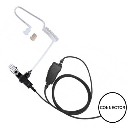 1-Wire Clear Tube Fiber Cord Earpiece Mic for Icom 2-Pin + Screws (See List) (3 Year Warranty)