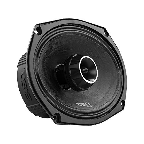DS18 PRO-ZT69 6x9-Inch 2 Way Pro Audio Midrange Speakers with Built-in Bullet Tweeter 4-Ohms 550W Max 275W RMS Water Resistant - Red Metal Mesh Grill Included (1speaker)