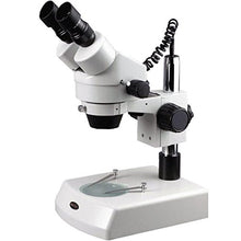 Load image into Gallery viewer, AmScope SM-2B Professional Binocular Stereo Zoom Microscope, WH10x Eyepieces, 7X-45X Magnification, 0.7X-4.5X Zoom Objective, Upper and Lower Halogen Lighting, Pillar Stand, 110V-120V
