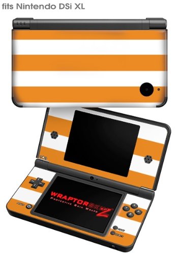 Nintendo DSi XL Skin - Kearas Psycho Stripes Orange and White