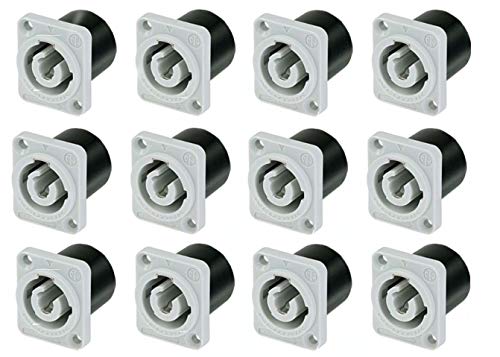 12 Pack Neutrik NAC3MPB-1 Powercon Receptacle Power Out Gray Rated 20A/250V (AC)