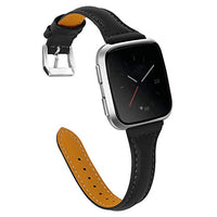 Joyozy Genuine Leather Bands Compatible with Fitbit Versa&Fitbit Versa 2 &Fitbit Versa SE&New Fitbit Versa Lite Smartwatch,Replacement for Accessories Fitness Strap Women Men(5.5