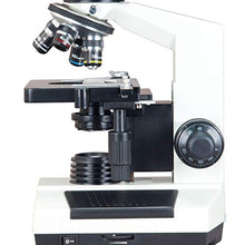 Load image into Gallery viewer, OMAX 40X-2000X Digital Binocular Biological Compound Microscope with Built-in 3.0MP USB Camera and 100 Pieces Glass Slides and Covers and 100 Sheets Microscope Lens Cleaning Paper
