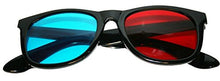 Load image into Gallery viewer, 3D Plastic Glasses, Anaglyphic (red/Cyan) Lenses, Black Frames
